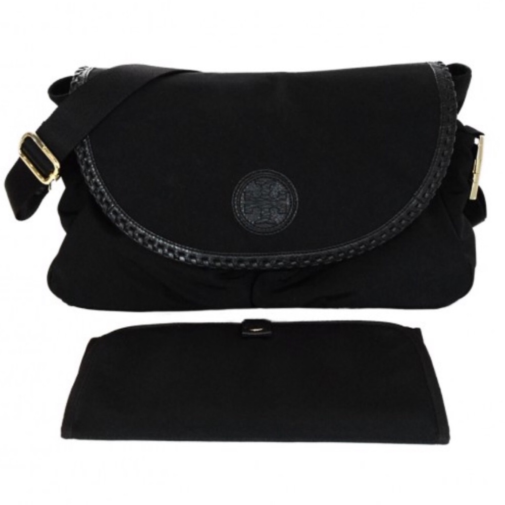 Tory Burch Nylon Diaper Bag. Black Diaper Bag.